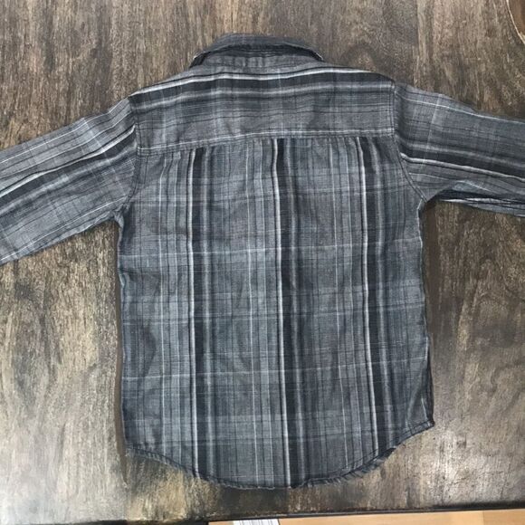 Calvin Klein Jeans Boys Button-down Top, S/P 4, Black & White - Picture 4 of 6